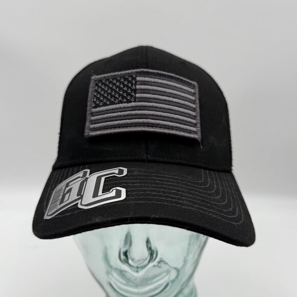 GC USA American Flag Patch Hat Black Snapback Tactical Mesh Trucker Cap One Size - Picture 1 of 12